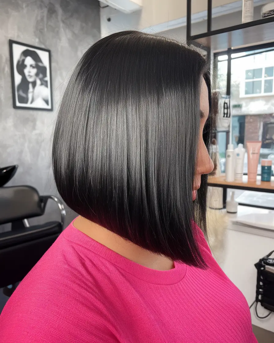 bob haircuts - summer ideas 2025 Jet Black Precision Bob