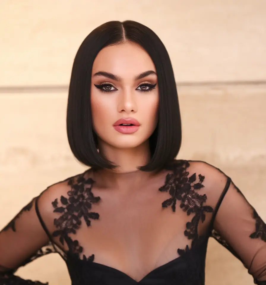 bob haircuts - summer ideas 2025 Center-Parted Sleek Bob for Maximum Sophistication