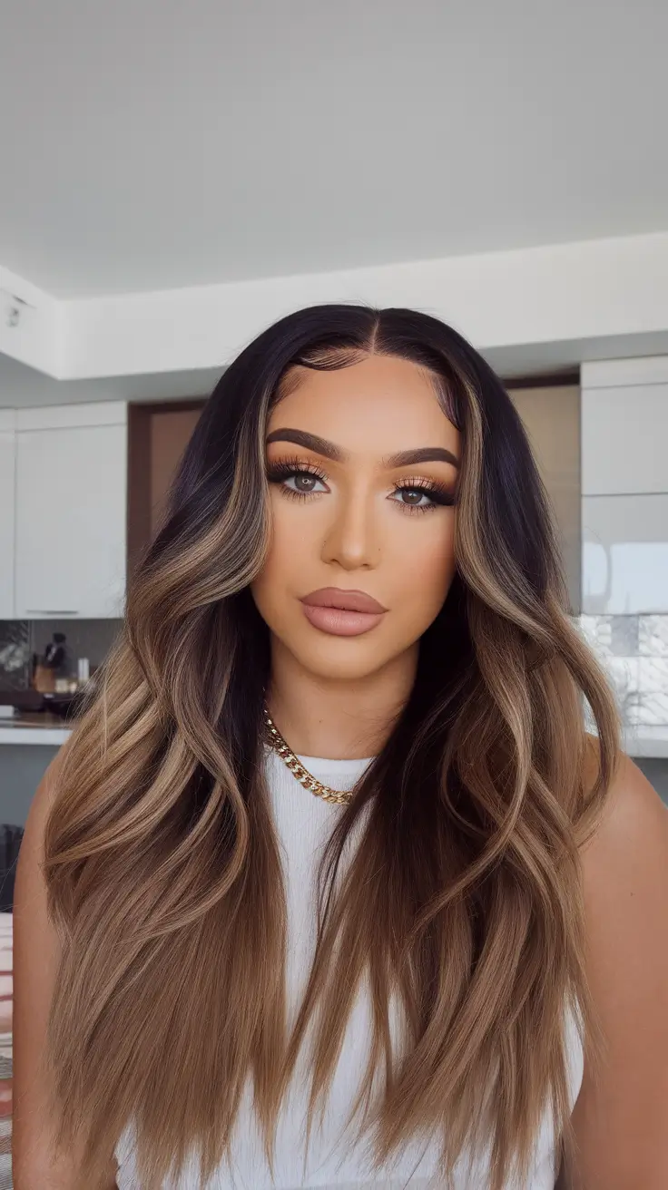 Beautiful Brown Hair Colors to Try This Summer 2025+Golden Ribbon Balayage