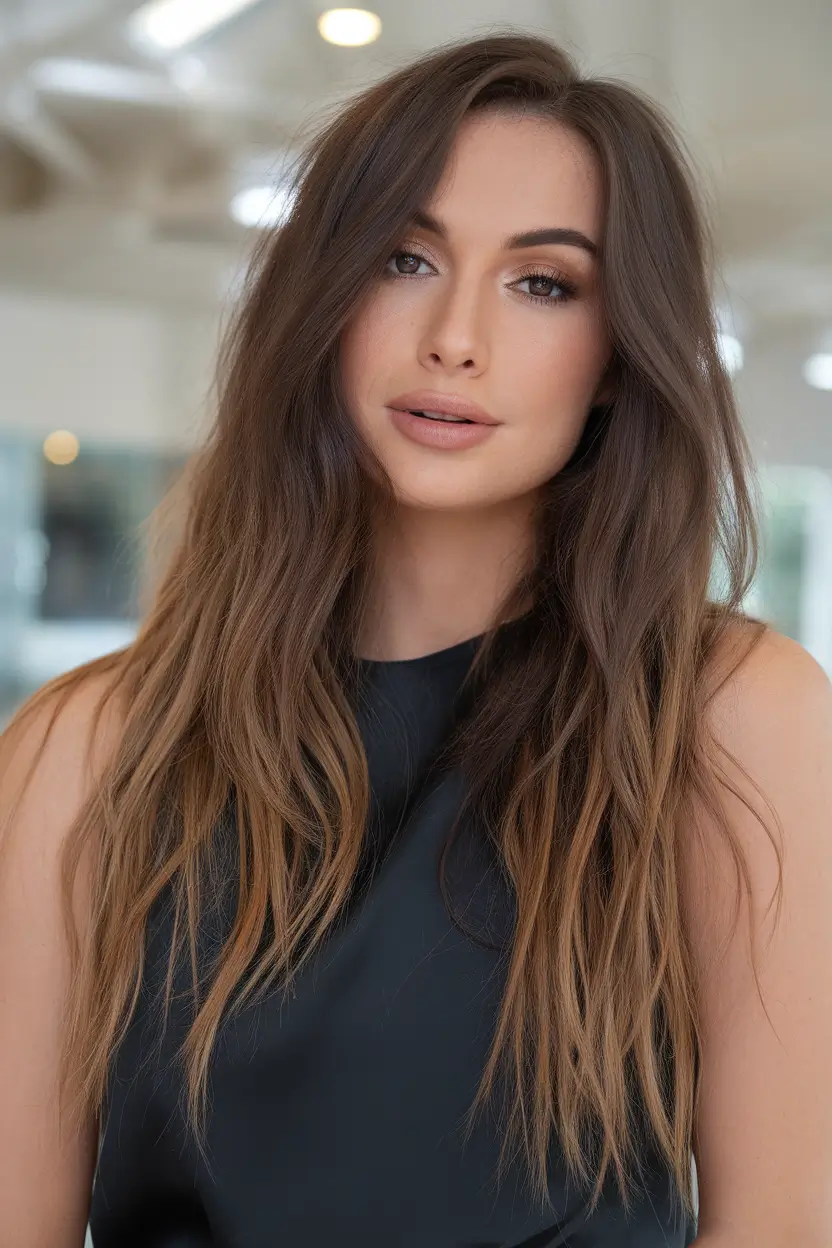 Beautiful Brown Hair Colors to Try This Summer 2025+Dimensional Brunette with Soft Ombre