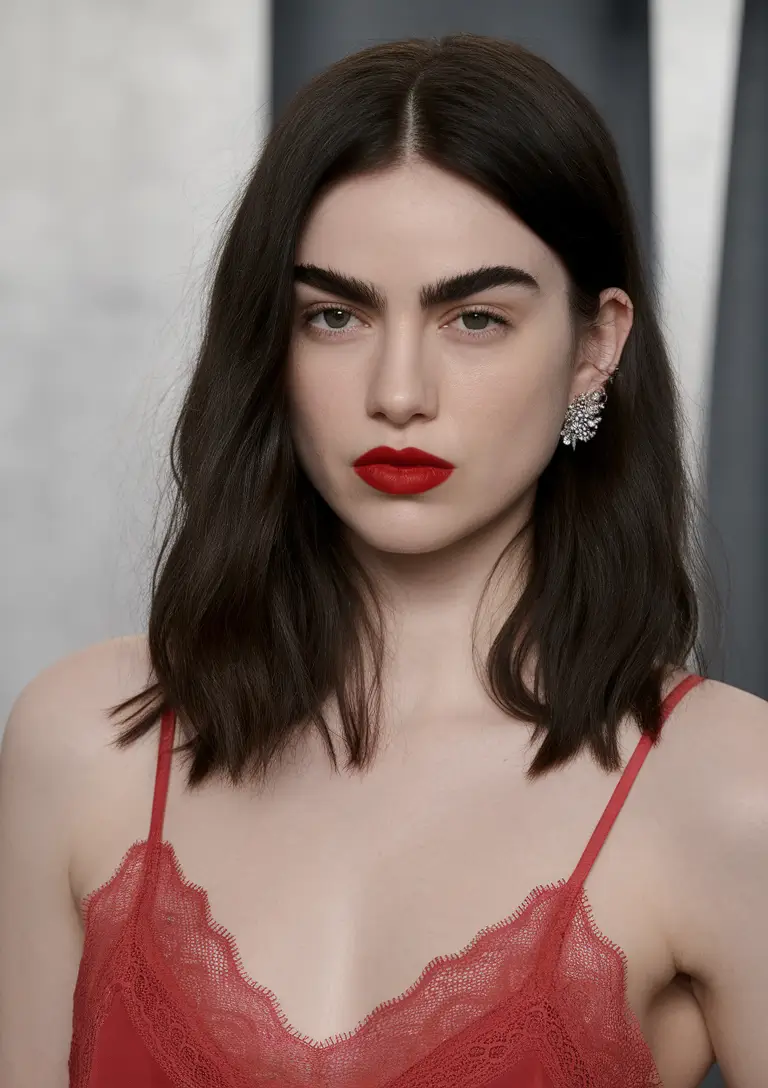 Chic Brunette Hair Ideas for Your Summer 2025 Look Minimalist Classic Brunette with Edge