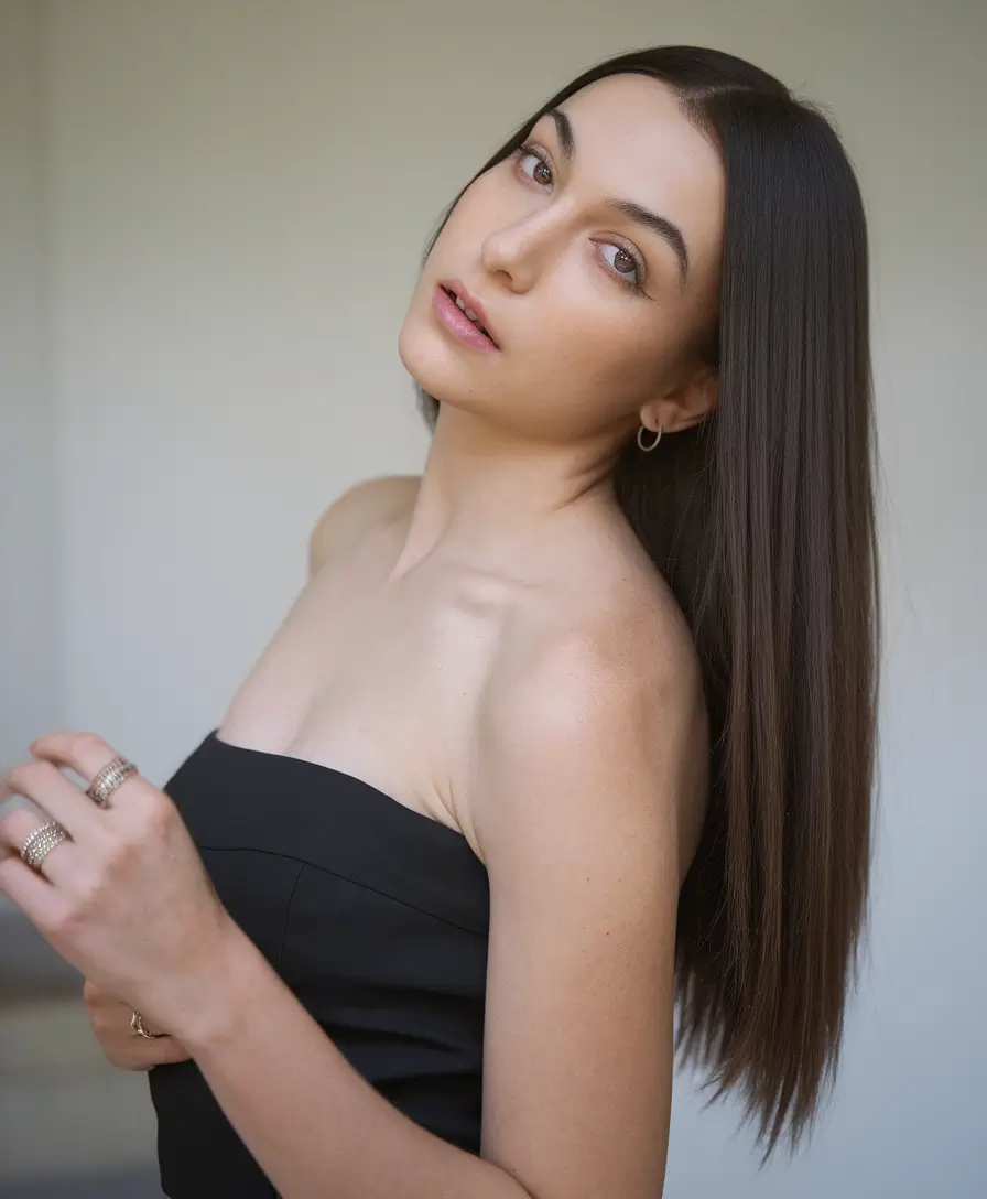 Chic Brunette Hair Ideas for Your Summer 2025 Look Silky Straight Espresso Elegance