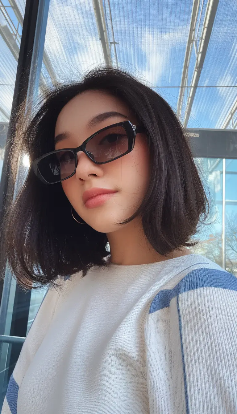 Chic Brunette Hair Ideas for Your Summer 2025 Look Rounded French Bob for the Cool Girl