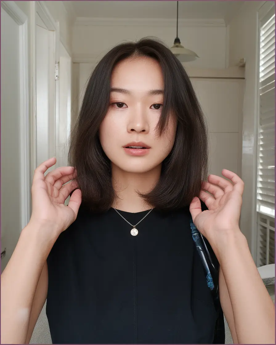 Chic Brunette Hair Ideas for Your Summer 2025 Look Textured Micro-Bob with Natural Lift