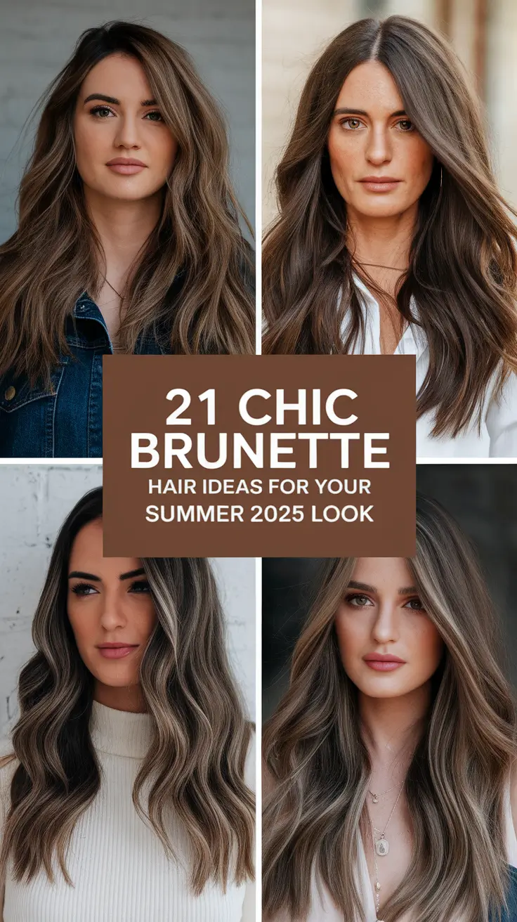 Chic Brunette Hair Ideas for Your Summer 2025 Look: From Lightened Waves to Bold Dark Color