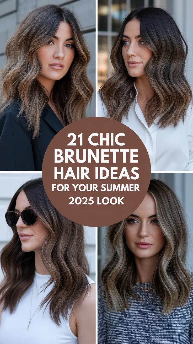 Chic Brunette Hair Ideas for Your Summer 2025 Look: From Lightened Waves to Bold Dark Color