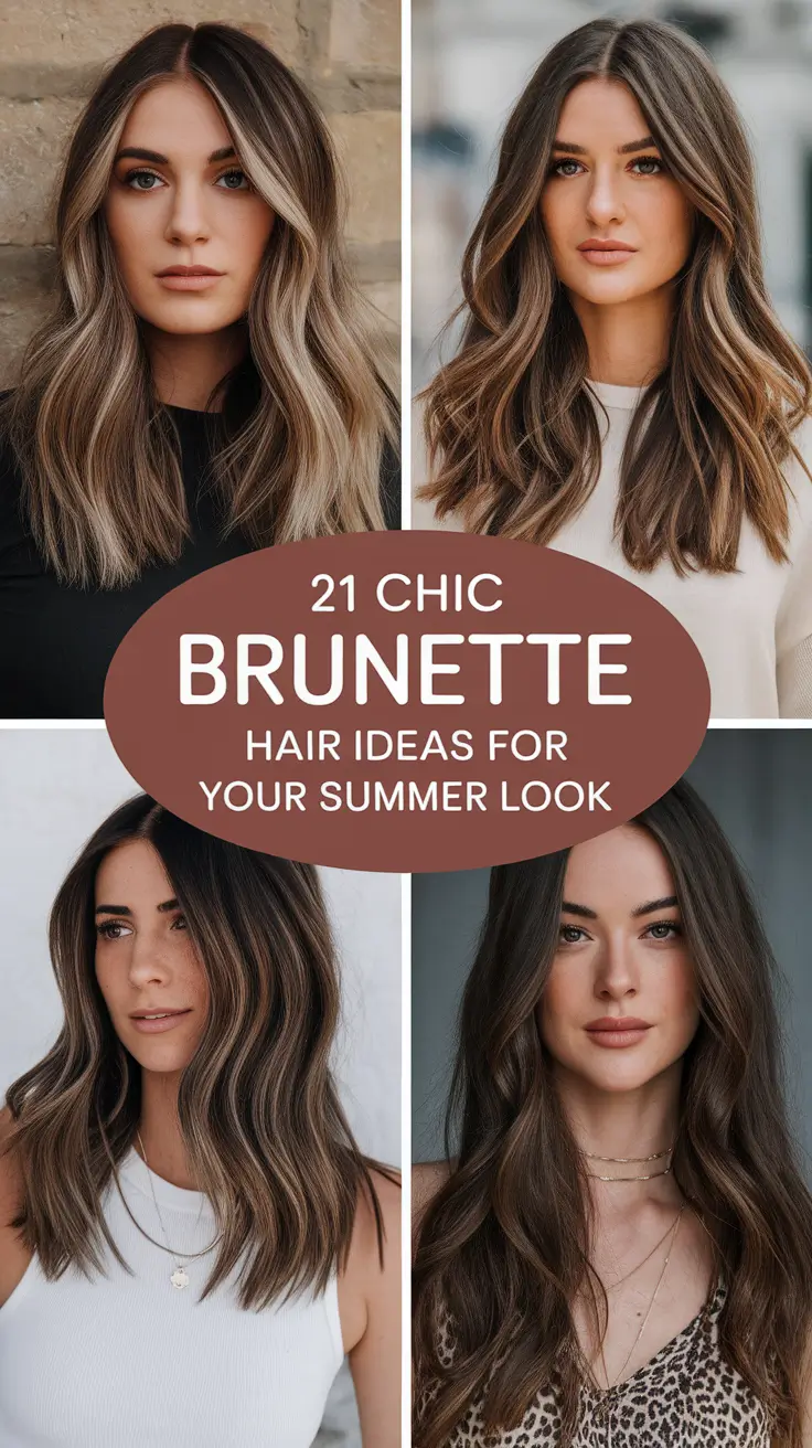 Chic Brunette Hair Ideas for Your Summer 2025 Look: From Lightened Waves to Bold Dark Color