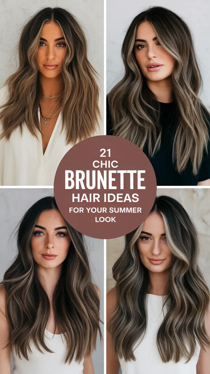 Chic Brunette Hair Ideas for Your Summer 2025 Look: From Lightened Waves to Bold Dark Color