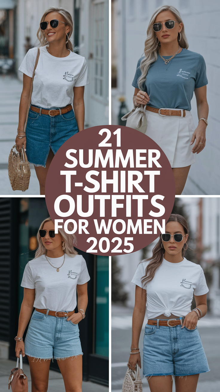Summer T-Shirt Outfits for Women 21 Ideas 2025: Style That Breathes, Moves, and Speaks