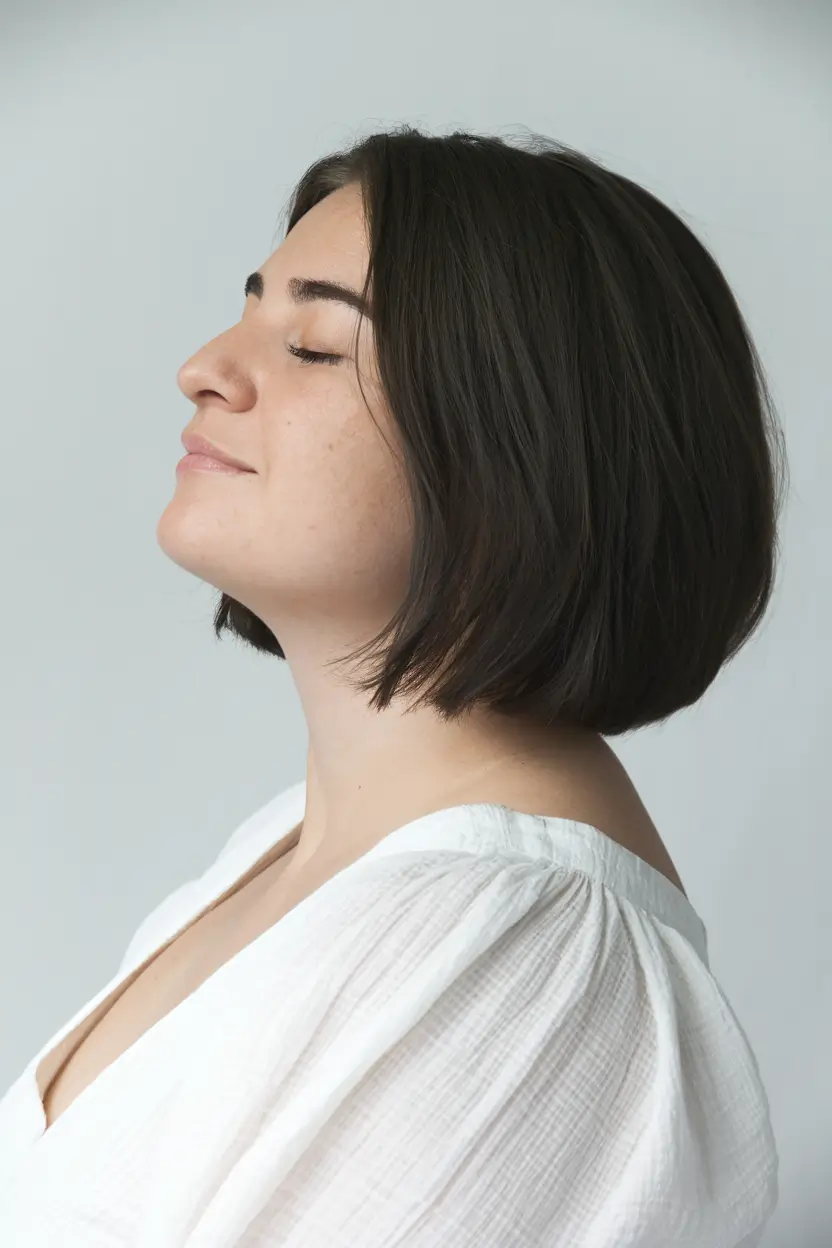 Flattering Haircuts for Round Faces - Summer Looks 2025 Rounded Classic Bob for Everyday Elegance