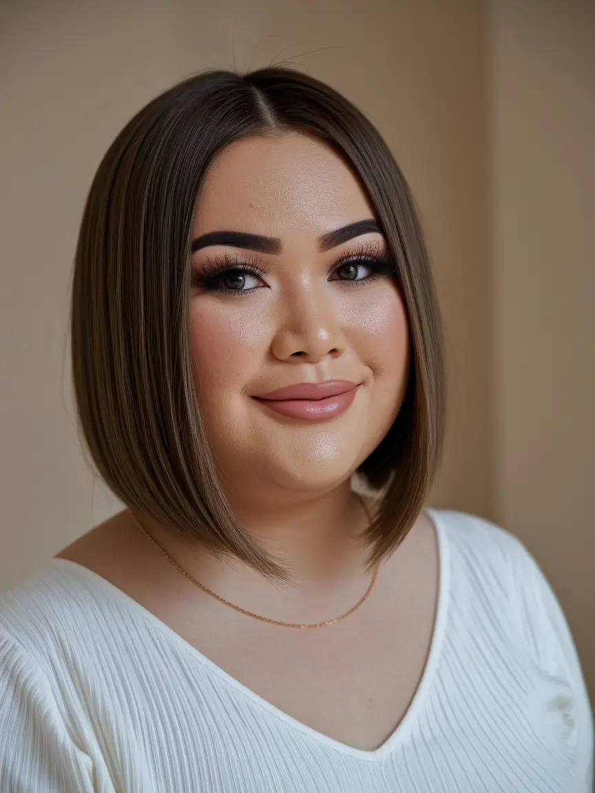 Best Haircuts for Chubby Faces - Face-Framing Styles Summer 2025 Polished Bob with Softened Edges