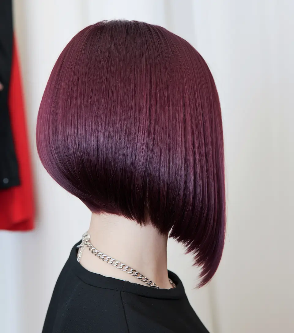 summer bob hairstyles short Violet Stack Bob with Architectural Edge