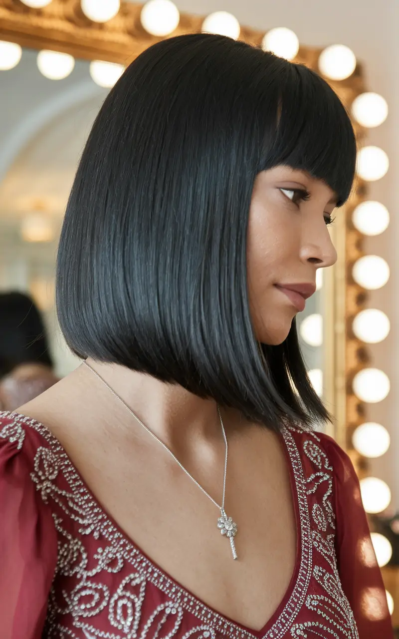 summer bob hairstyles round faces Classic Tapered Bob with Soft Bangs