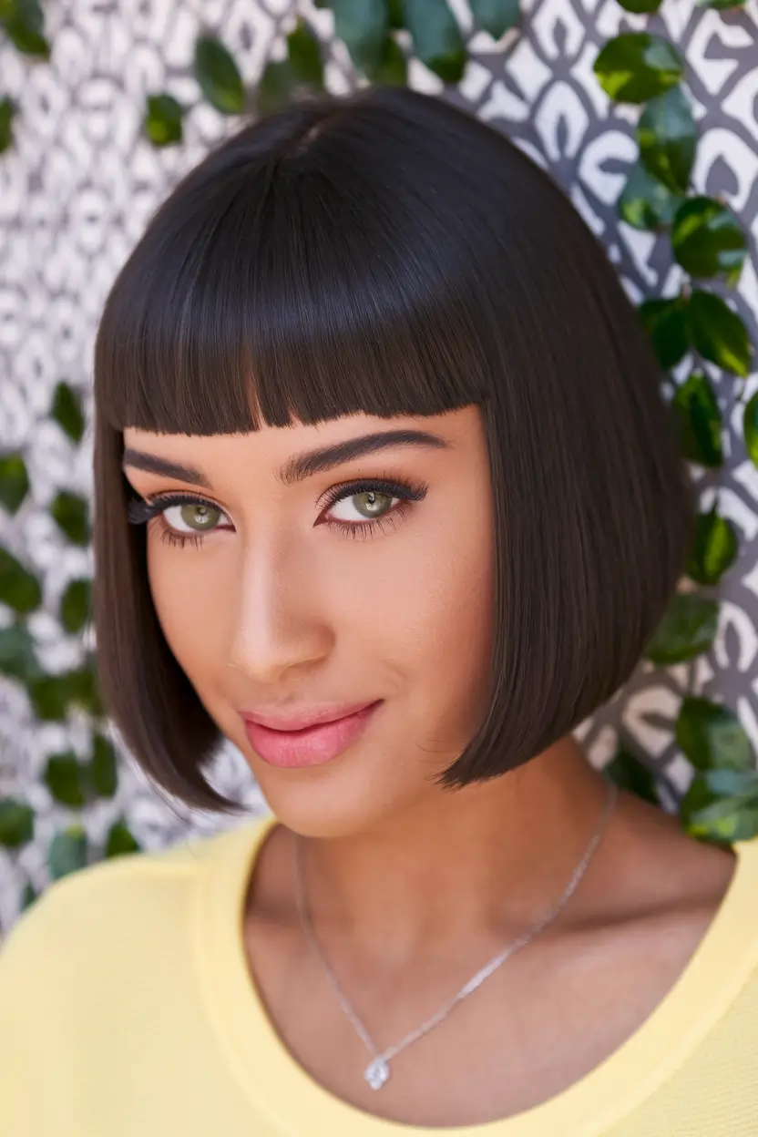 summer bob hairstyles with bangs Parisian Micro Bangs Bob