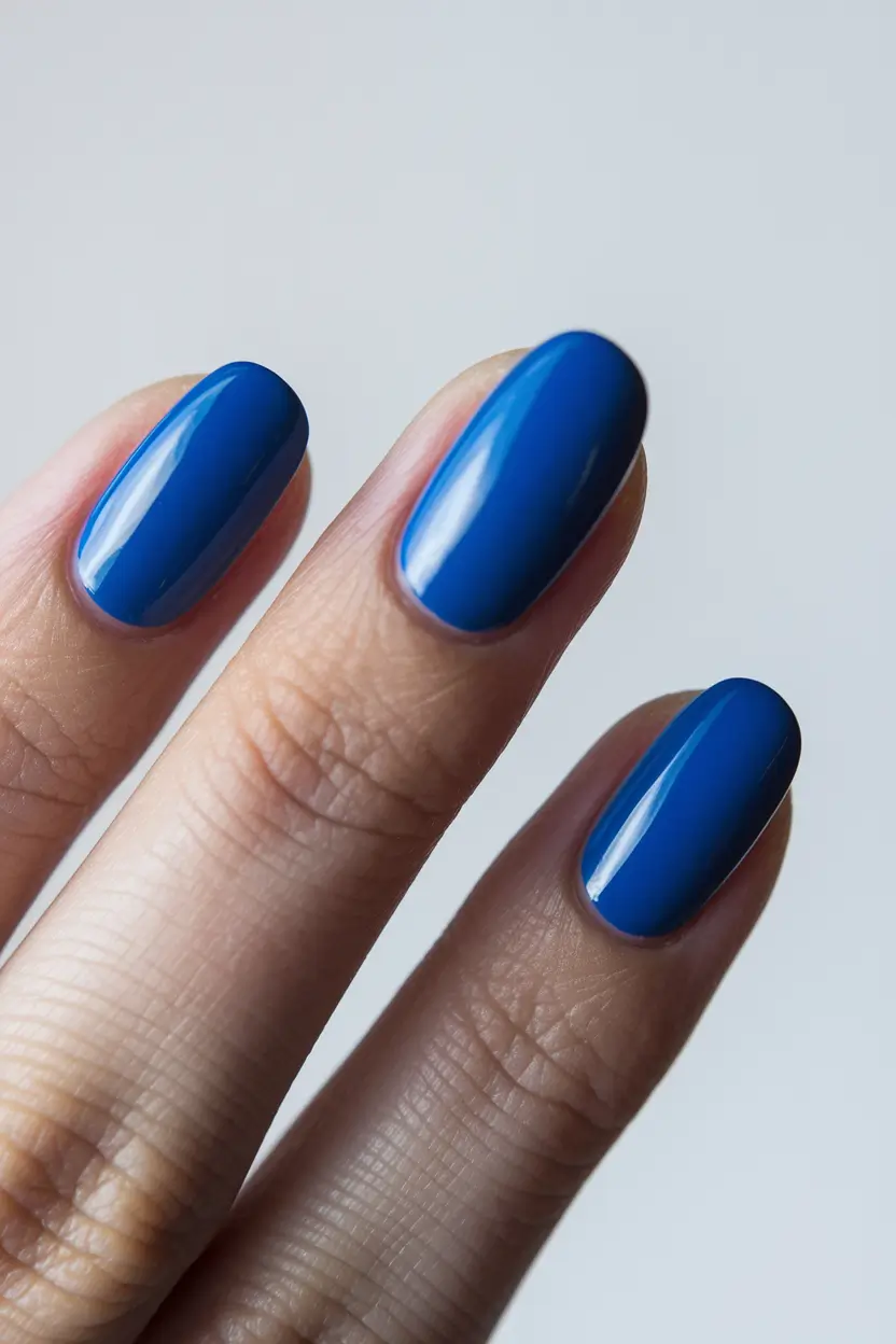 blue nails summer 2025 Classic Cobalt for the Bold Minimalist