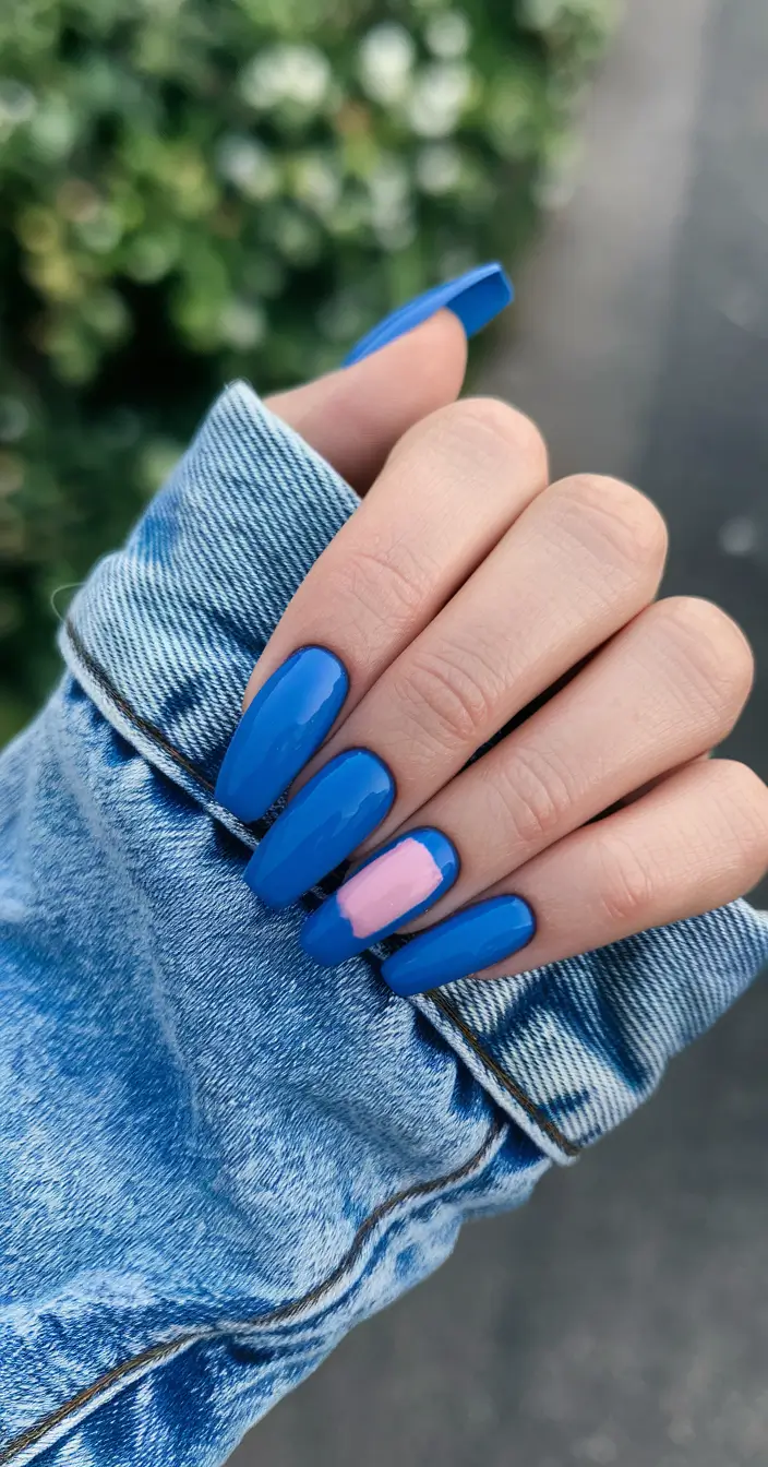 blue nails summer pink Punchy Blue with a Hint of Pink