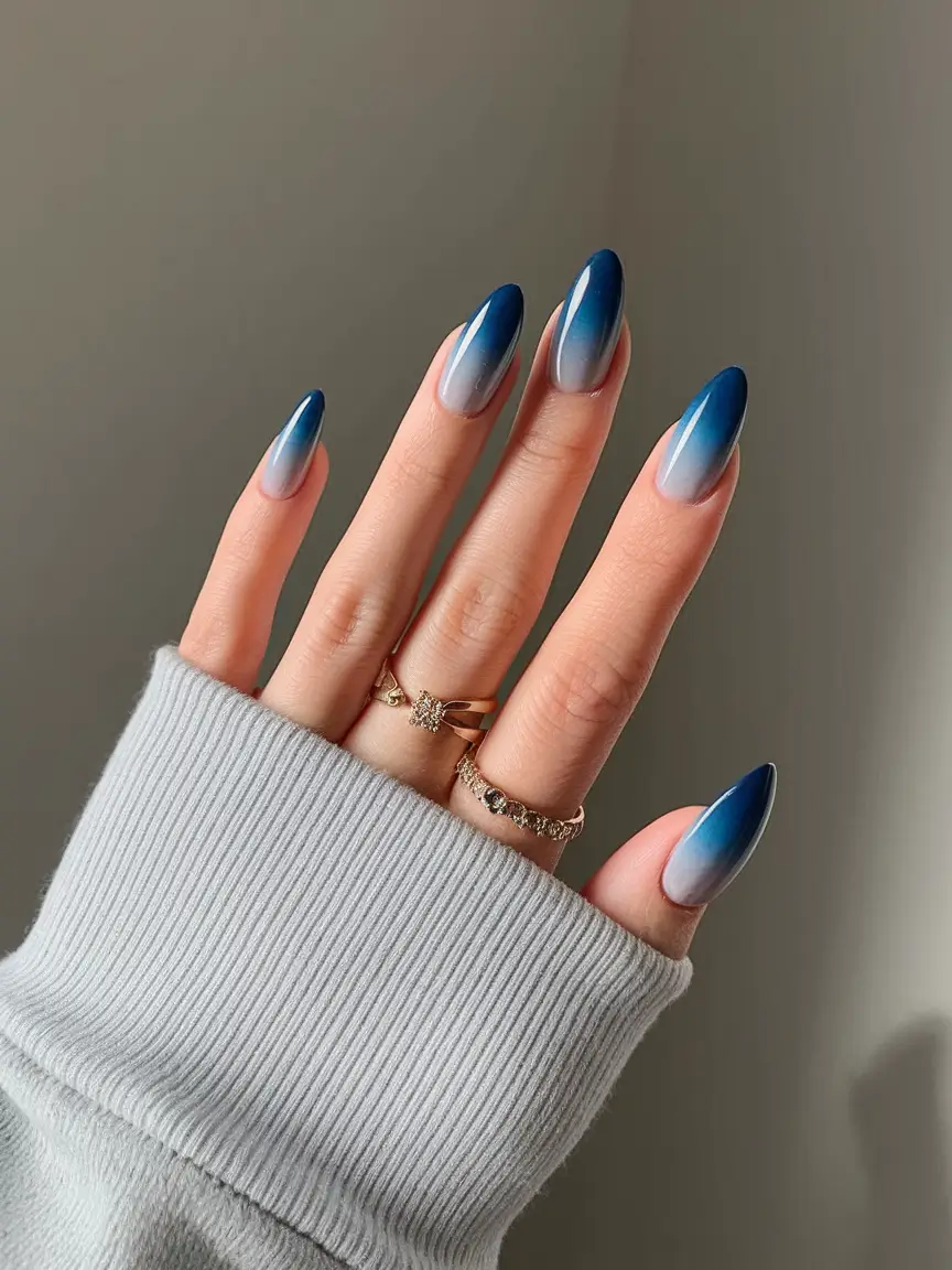 Glossy Gel Nail Designs for Summer 2025+Ocean Fade Drama