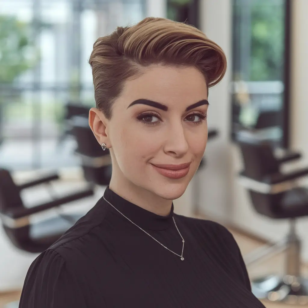 Cute Easy Hairstyles for Summer 2025 Modern Quiff Pixie with Sculpted Sides