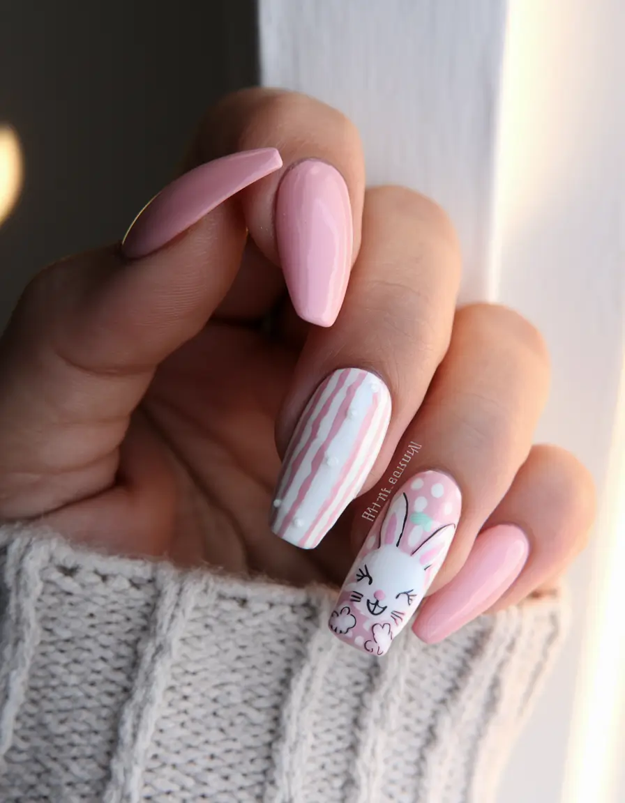 Cutest Nail Ideas for Summer 2025+Cotton Candy Bunny Art