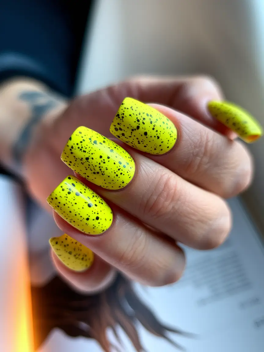 Cutest Nail Ideas for Summer 2025+Speckled Neon Seed Vibes