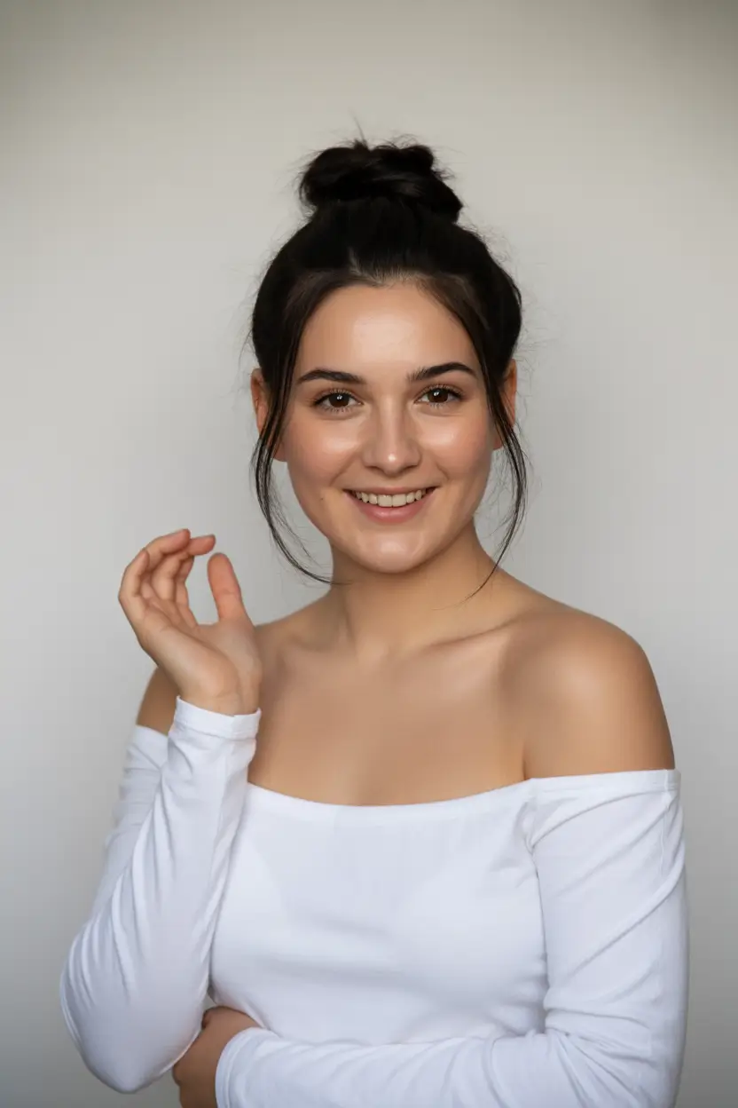 Easy to work hairstyles for busy mornings - Summer 2025! Relaxed Top Knot with Wispy Face Pieces