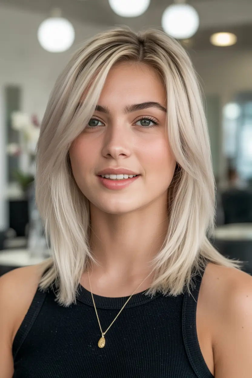 Easy to work hairstyles for busy mornings - Summer 2025! Choppy Layers with Icy Blonde Shine