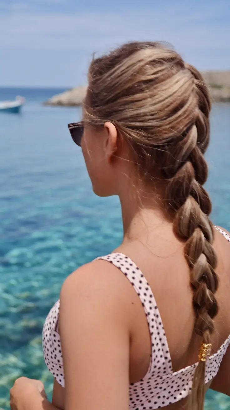 Effortless Pool Day Hairstyles - Simple Summer 2025 Looks Relaxed Summer French Braid