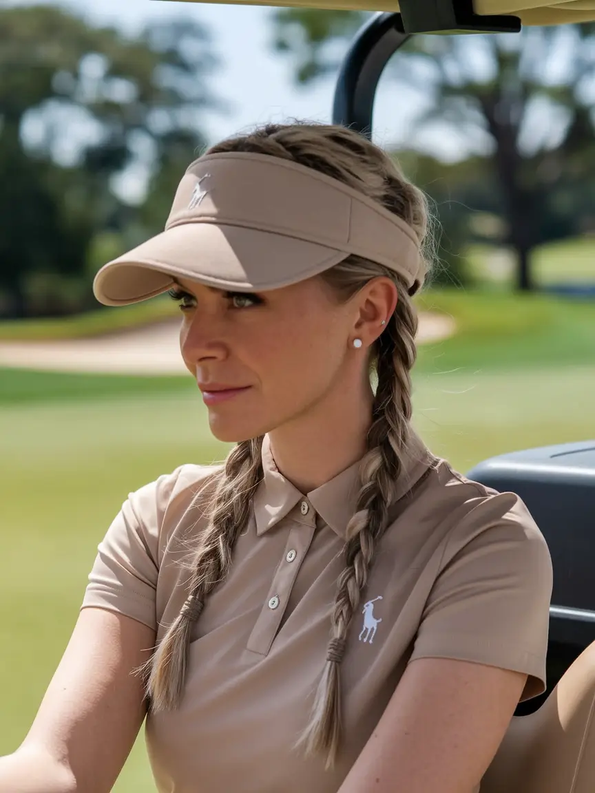 Effortless Pool Day Hairstyles - Simple Summer 2025 Looks Double Braids with Sporty Visor