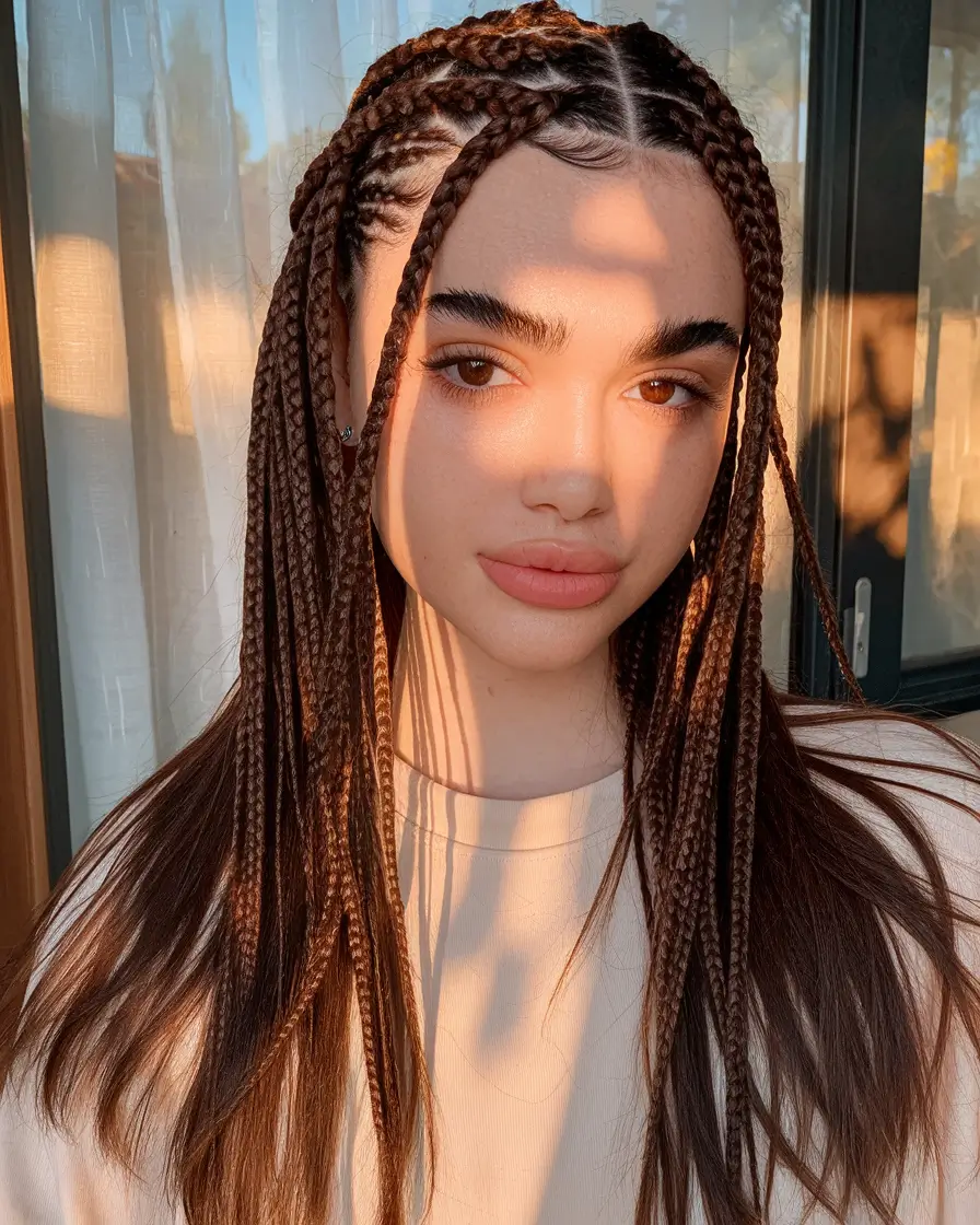 Effortless Pool Day Hairstyles - Simple Summer 2025 Looks Micro Braids Meet Sleek Straight Length