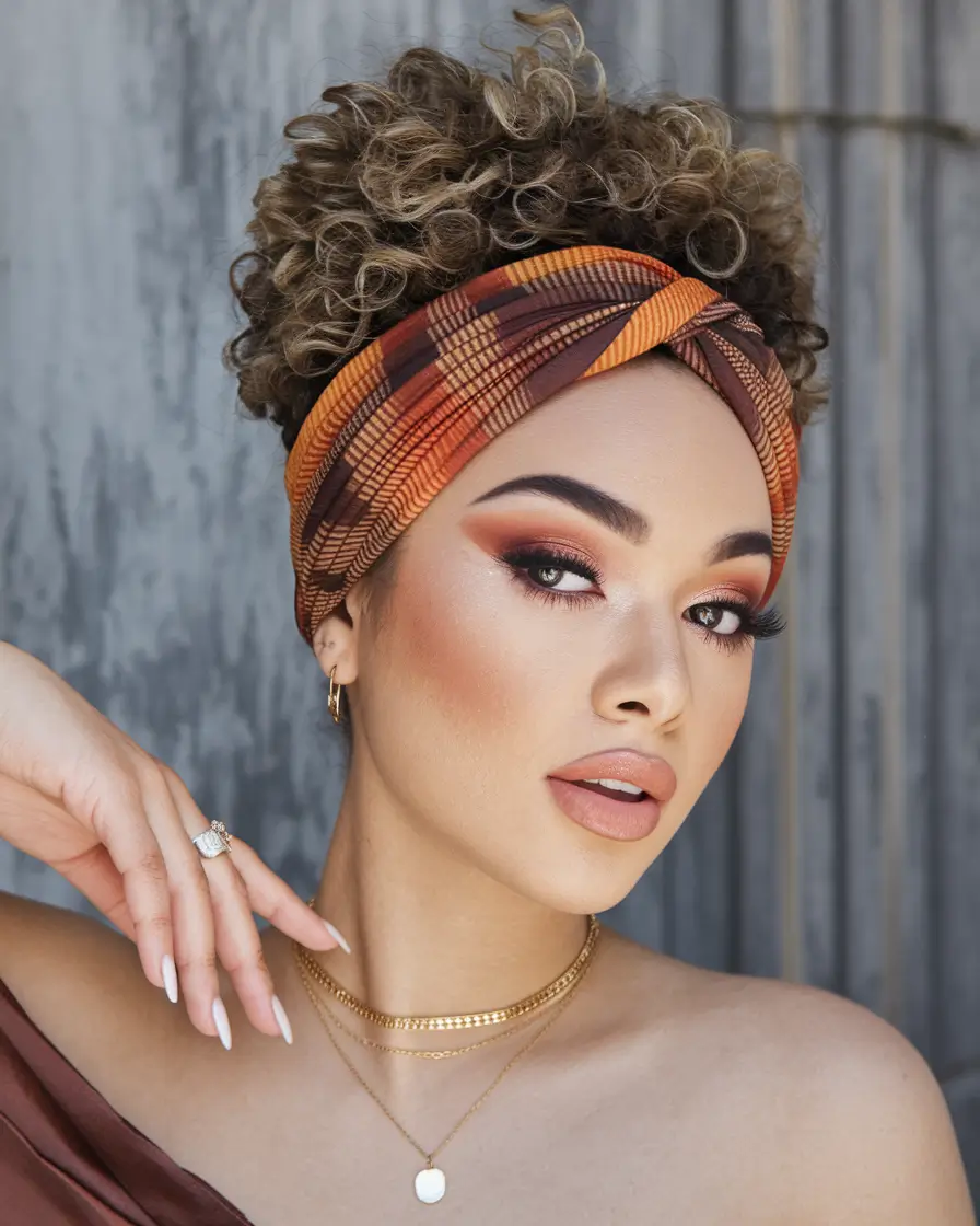 Effortless Pool Day Hairstyles - Simple Summer 2025 Looks Curly Crown with a Twist Turban
