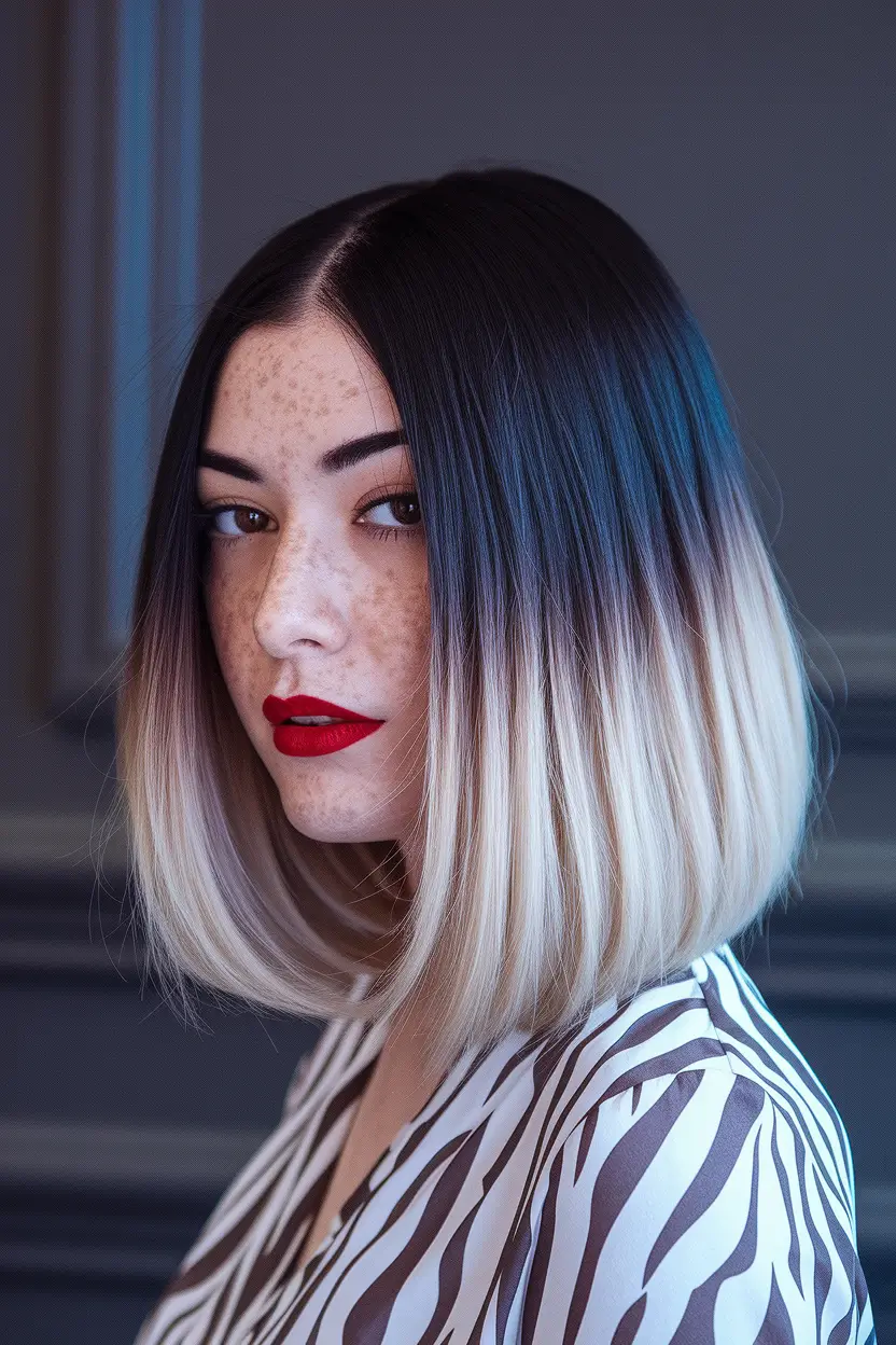 Fresh Shades Summer Ombre Hair Color Ideas 2025 Soft Melted Platinum on Sleek Short Hair