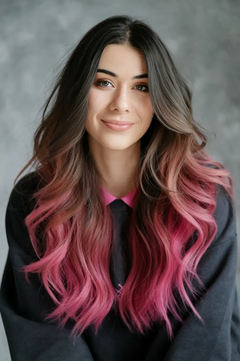 Fresh Shades Summer Ombre Hair Color Ideas 2025 Warm Brunette to Rosé Pink for Playful Elegance