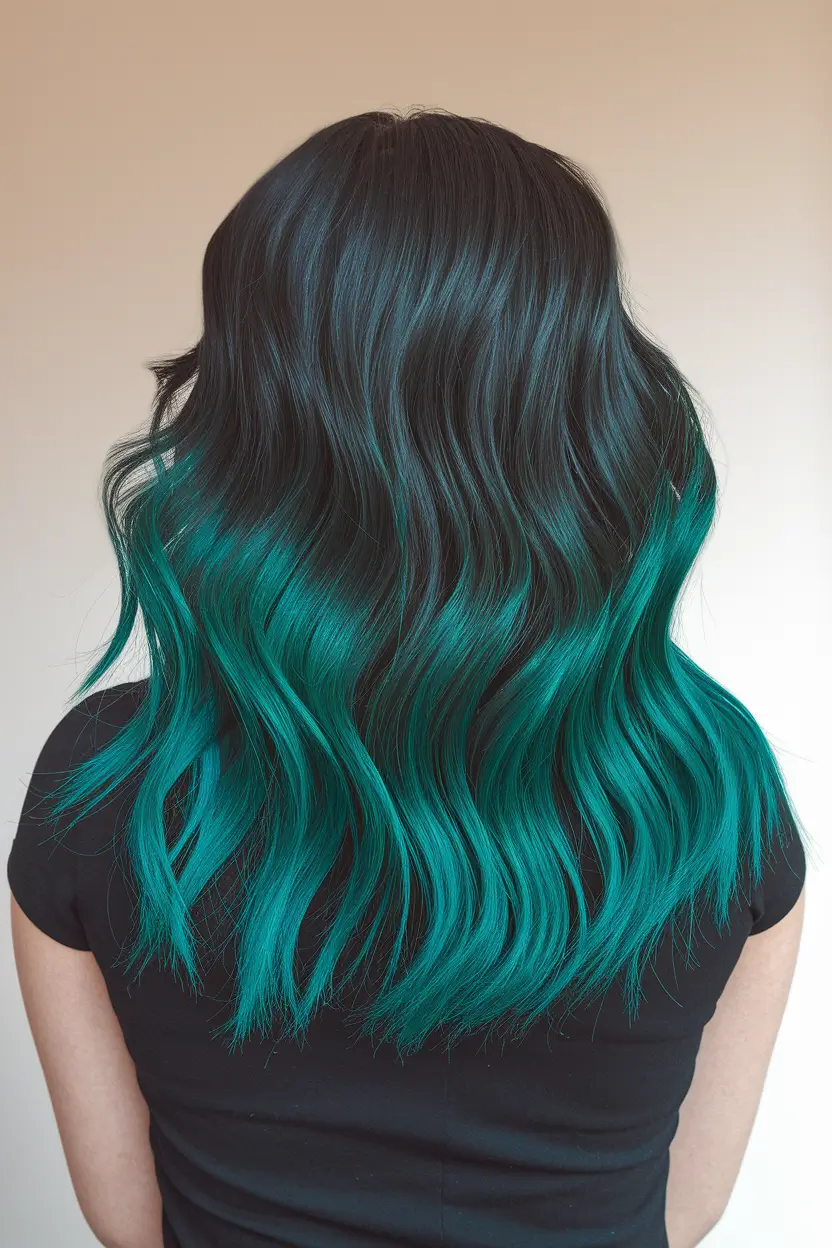 Fresh Shades Summer Ombre Hair Color Ideas 2025 Mermaid Emerald Ombre for Bold Summer Energy