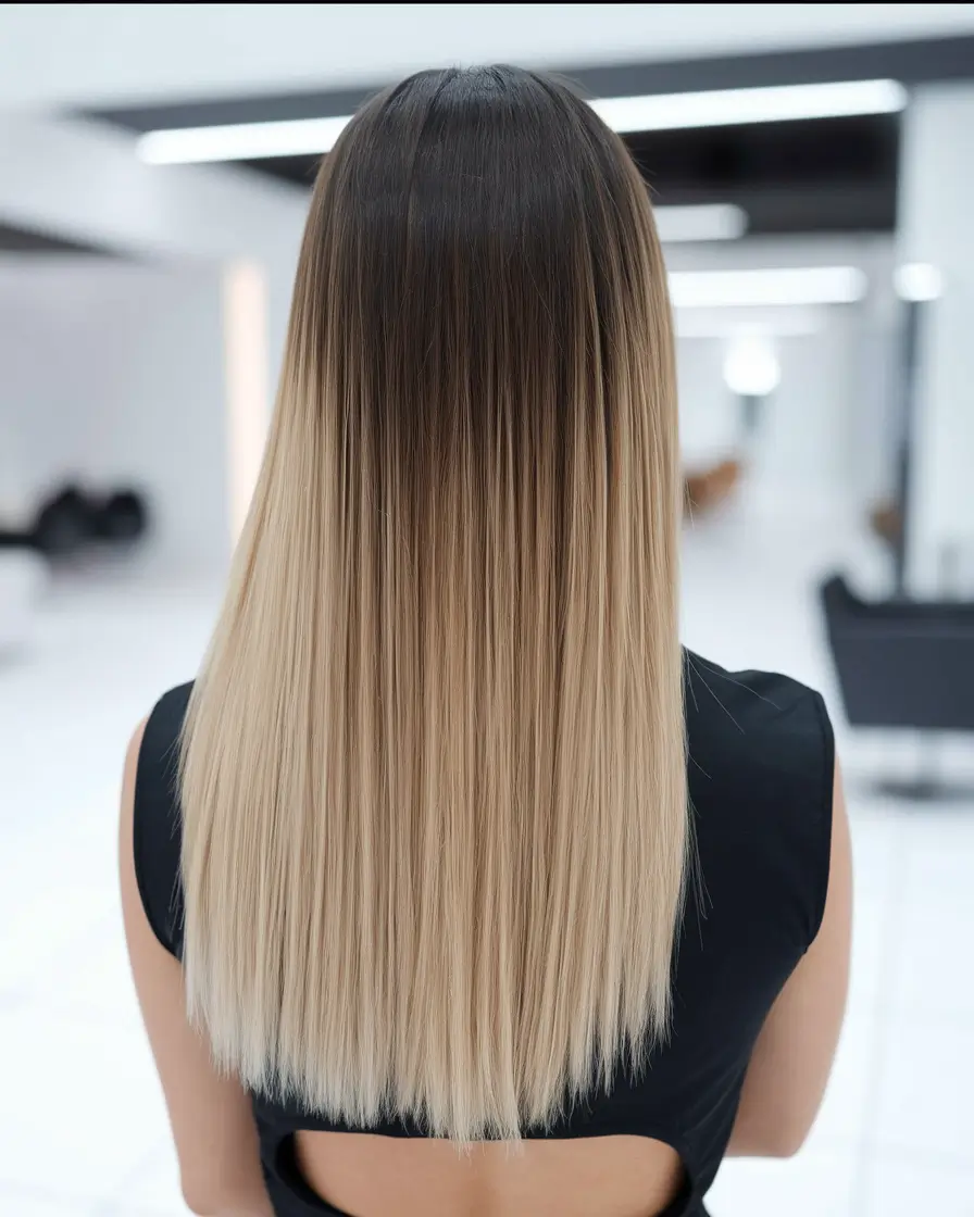 Fresh Shades Summer Ombre Hair Color Ideas 2025 Clean Fade Blonde Ombre with a Sharp Base
