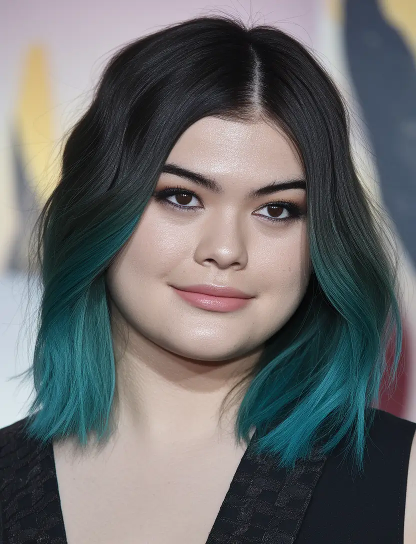 Fresh Shades Summer Ombre Hair Color Ideas 2025 Emerald Teal Ombre for Edgy Queens