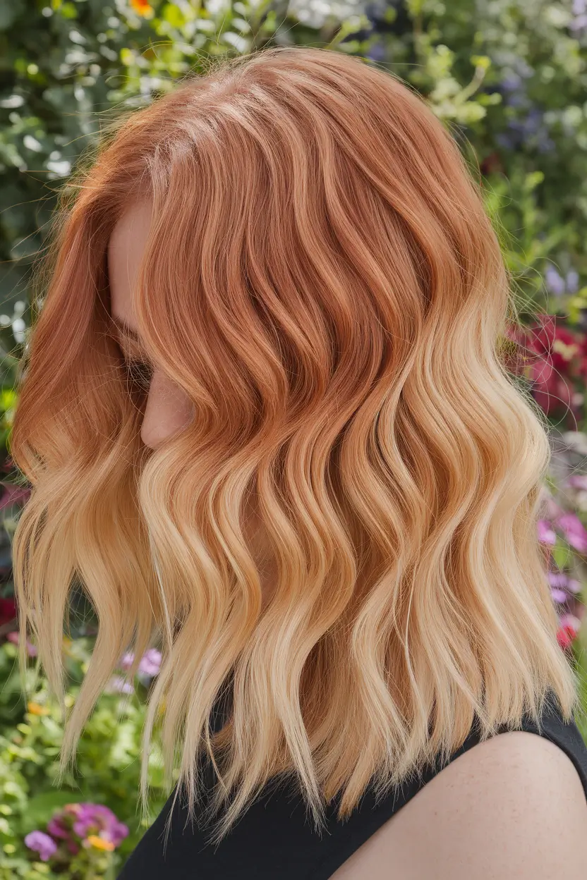 Fresh Shades Summer Ombre Hair Color Ideas 2025 Buttery Ginger to Blonde for a Sun-Baked Finish
