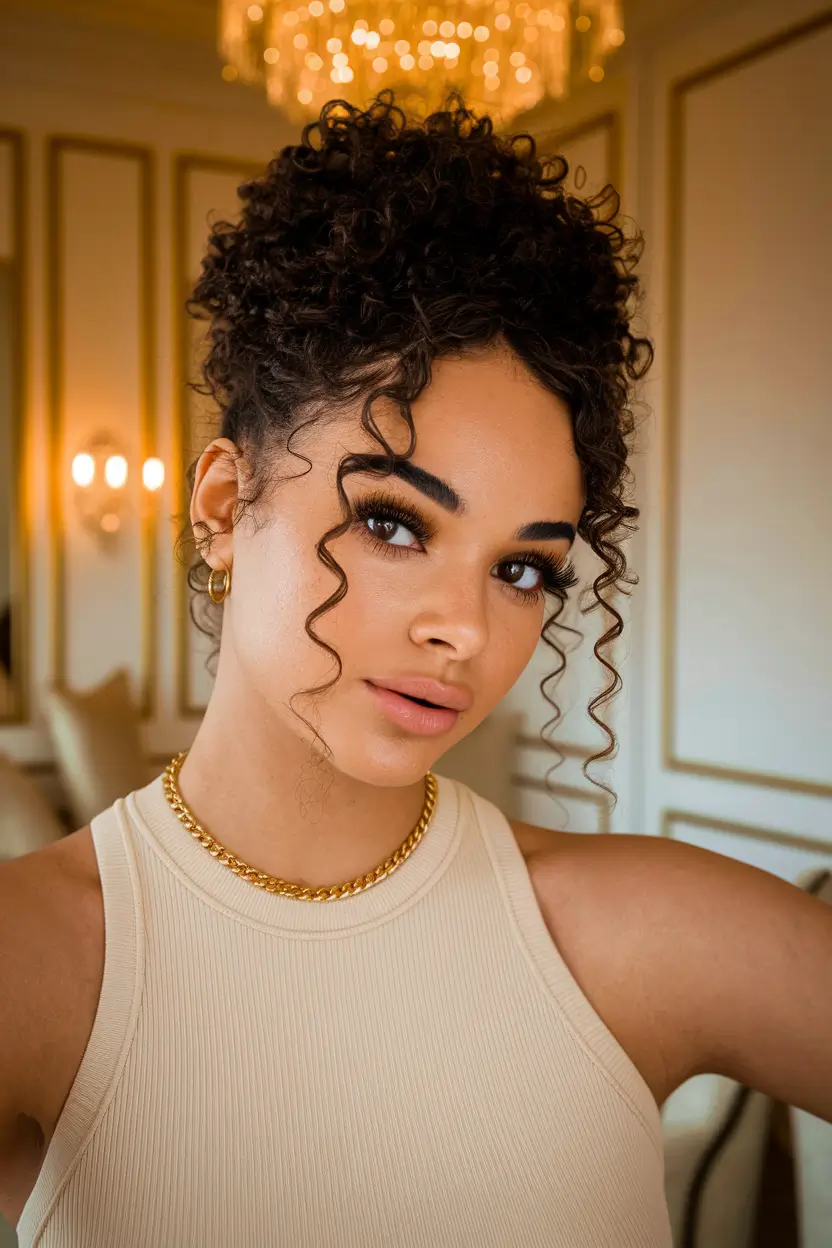 june-hairstyles-for-black-women-Curly-Crown-Updo-with-Defined-Spirals