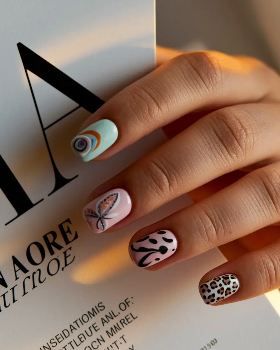 june nails ideas 2025 Eclectic Art School Vibes