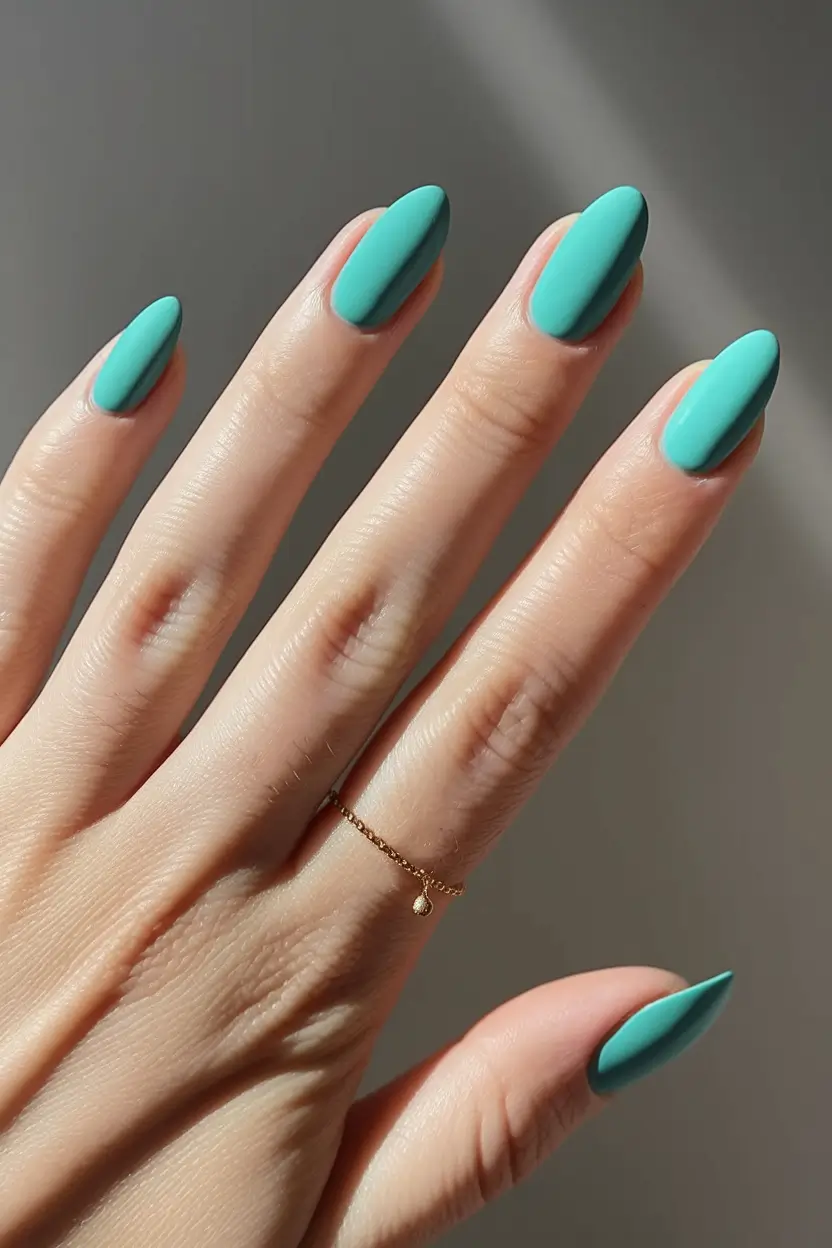 june nails ideas 2025 Matte Mint Energy