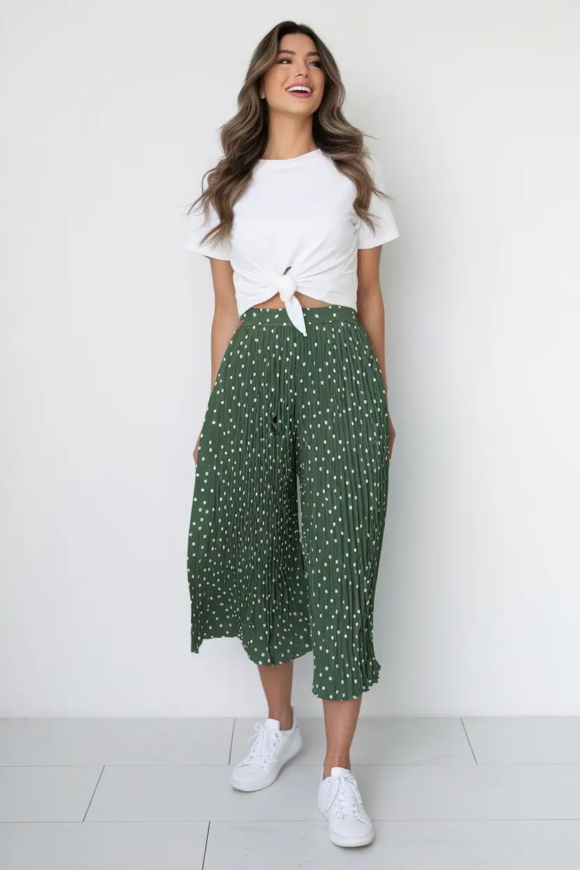 june outfits ideas 2025 Easy Polka-Dot Play With a Sporty Twist