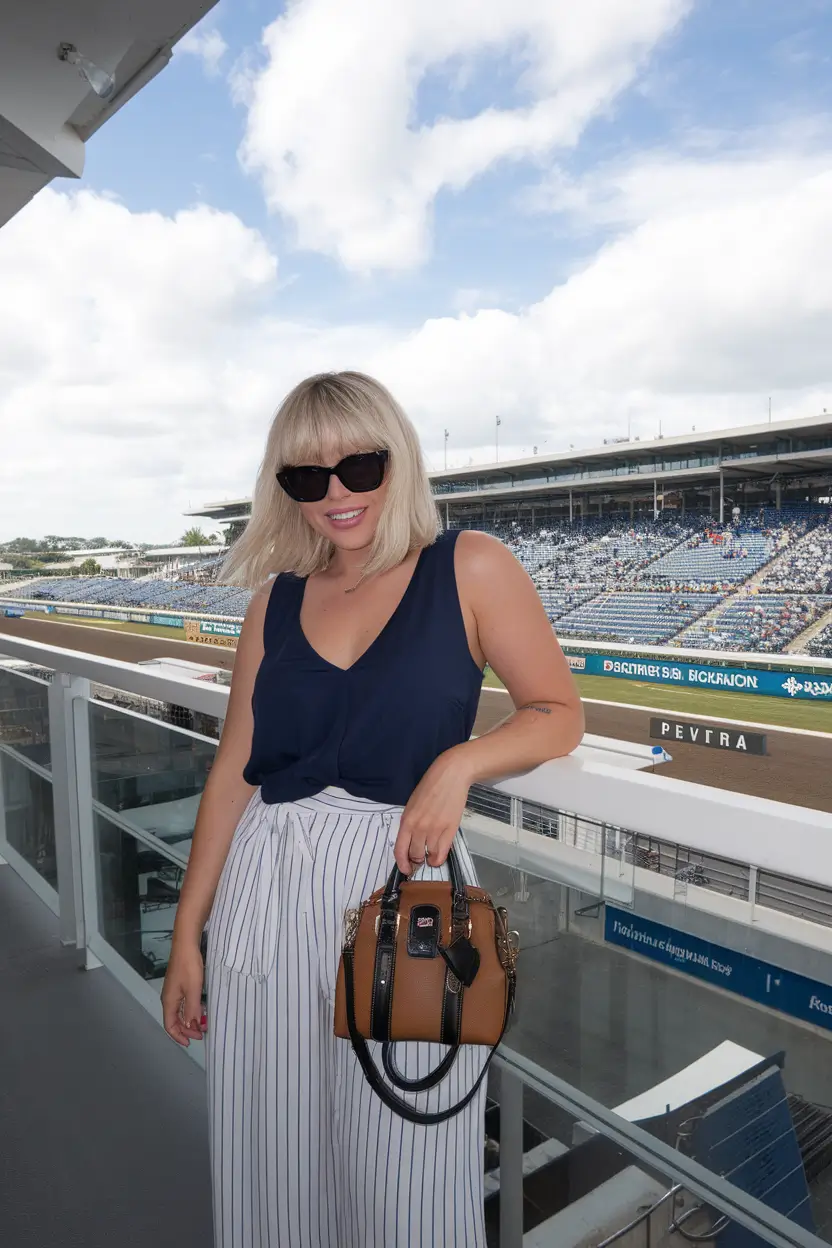 june outfits ideas 2025 Pinstripe & Navy Confidence