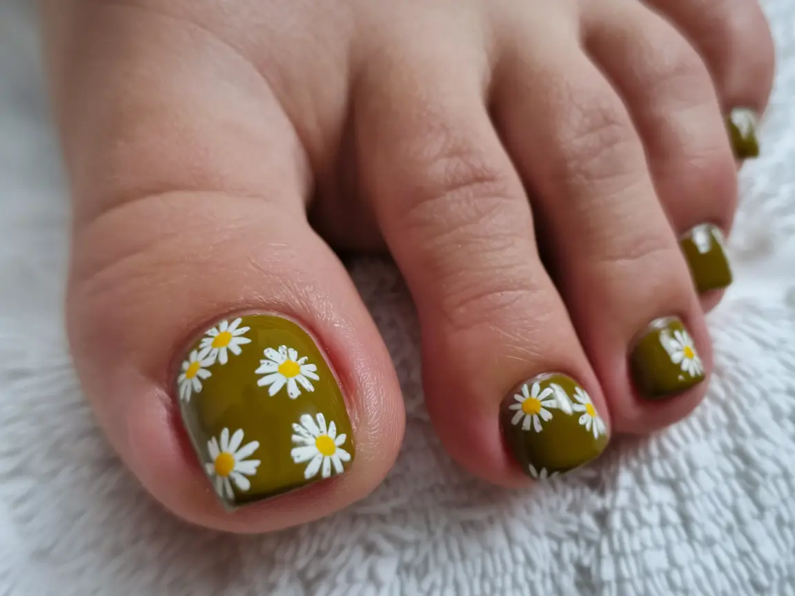 june toe nails ideas 2025 Olive Daisy Bloom