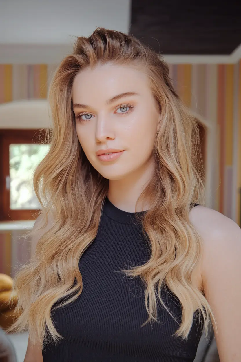 Long Haircut – Summer Ideas 2025: Effortless Waves Natural Golden Layers and Wind-Kissed Texture