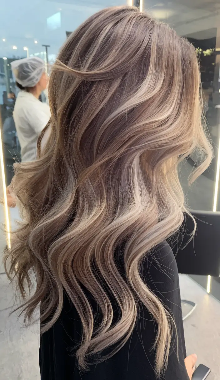 Long Haircut – Summer Ideas 2025: Effortless Waves Cool-Toned Champagne Layers with Polished Waves