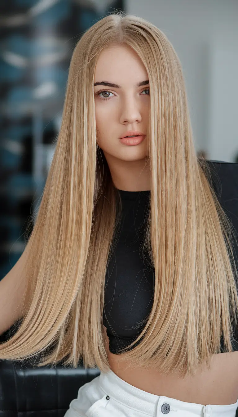 Long Haircut – Summer Ideas 2025: Effortless Waves Vanilla Blonde Sleekness with Polished Ends