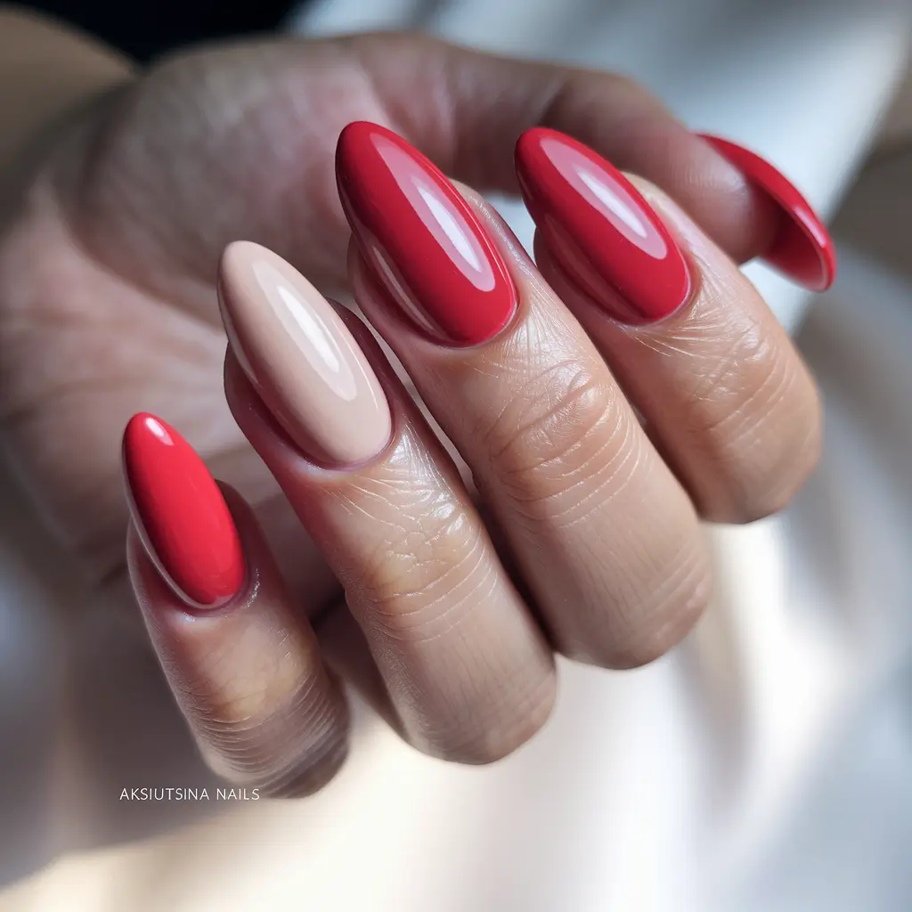 Must-Try Nail Designs for Summer 2025 Classic Red with a Neutral Twist