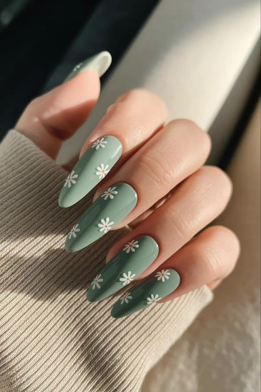 Must-Try Nail Designs for Summer 2025 Soft Sage Blooms