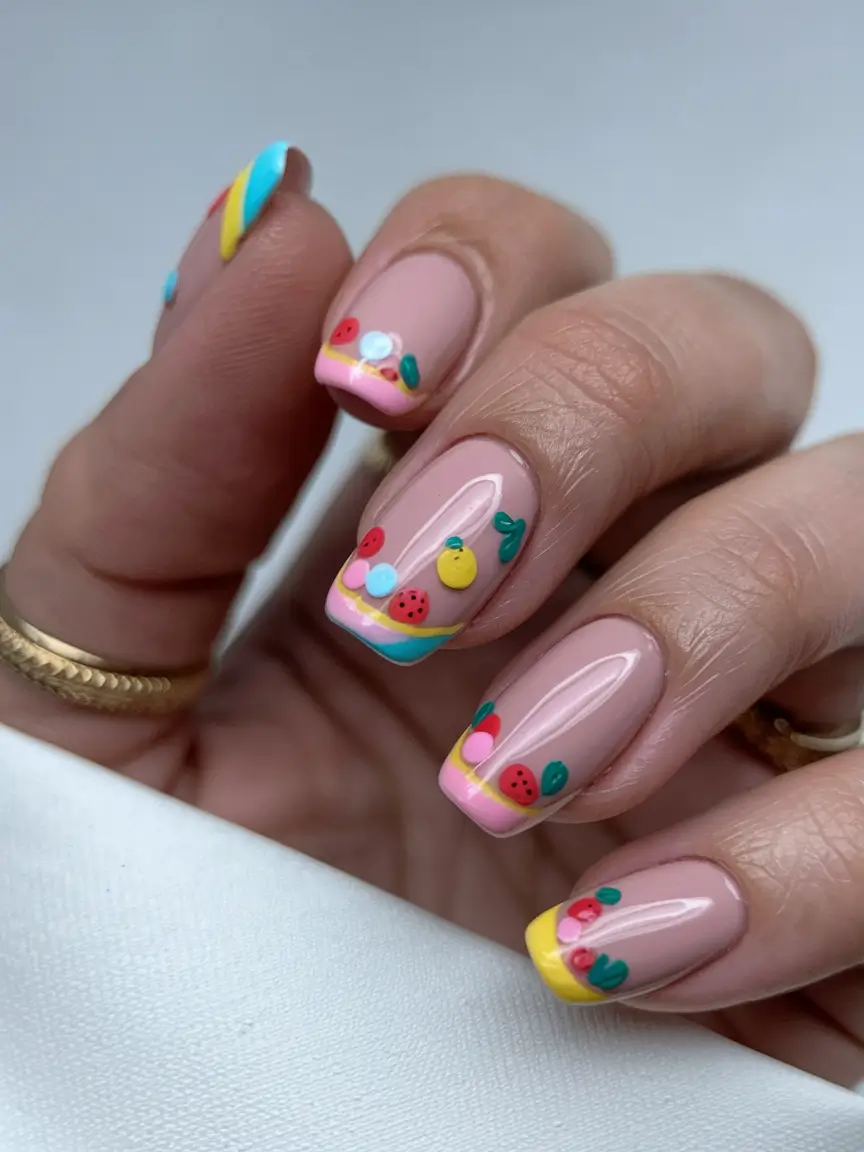 Must-Try Nail Designs for Summer 2025 Fruit Salad Tips with a Twist