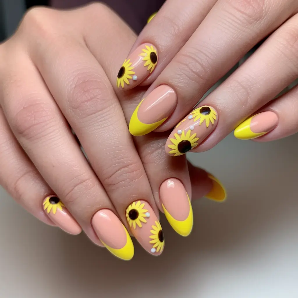 Must-Try Nail Designs for Summer 2025 Sun-Kissed Sunflowers and Citrus Tips