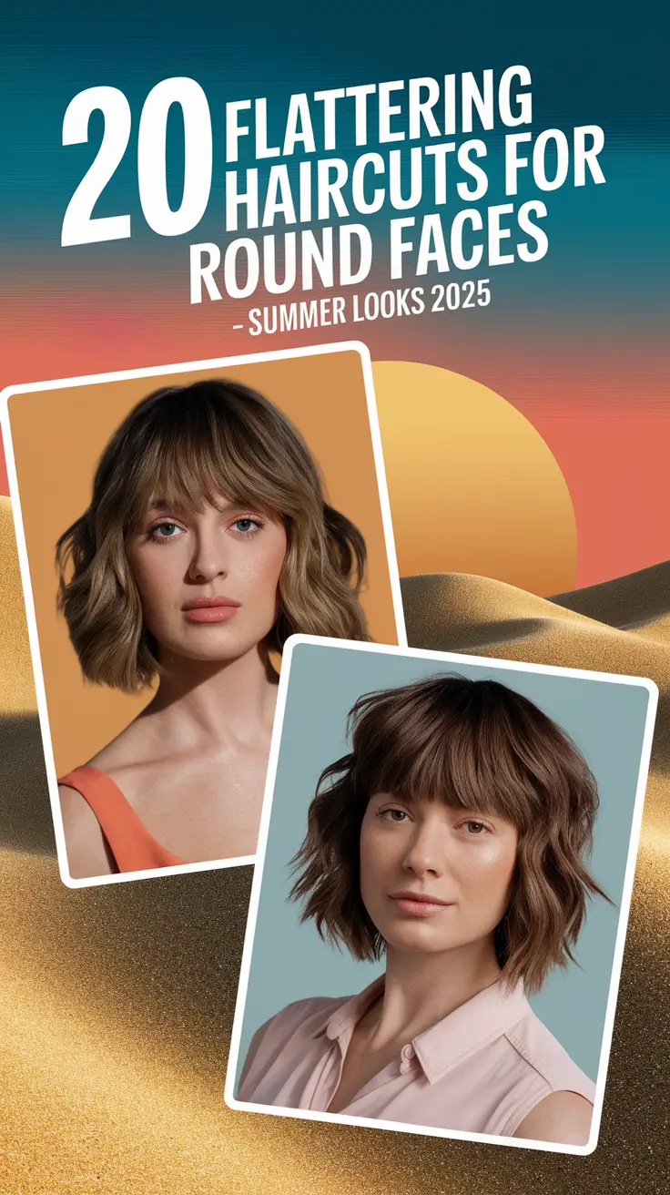 Flattering Haircuts for Round Faces – Summer Looks 2025 That Truly Slim and Shine